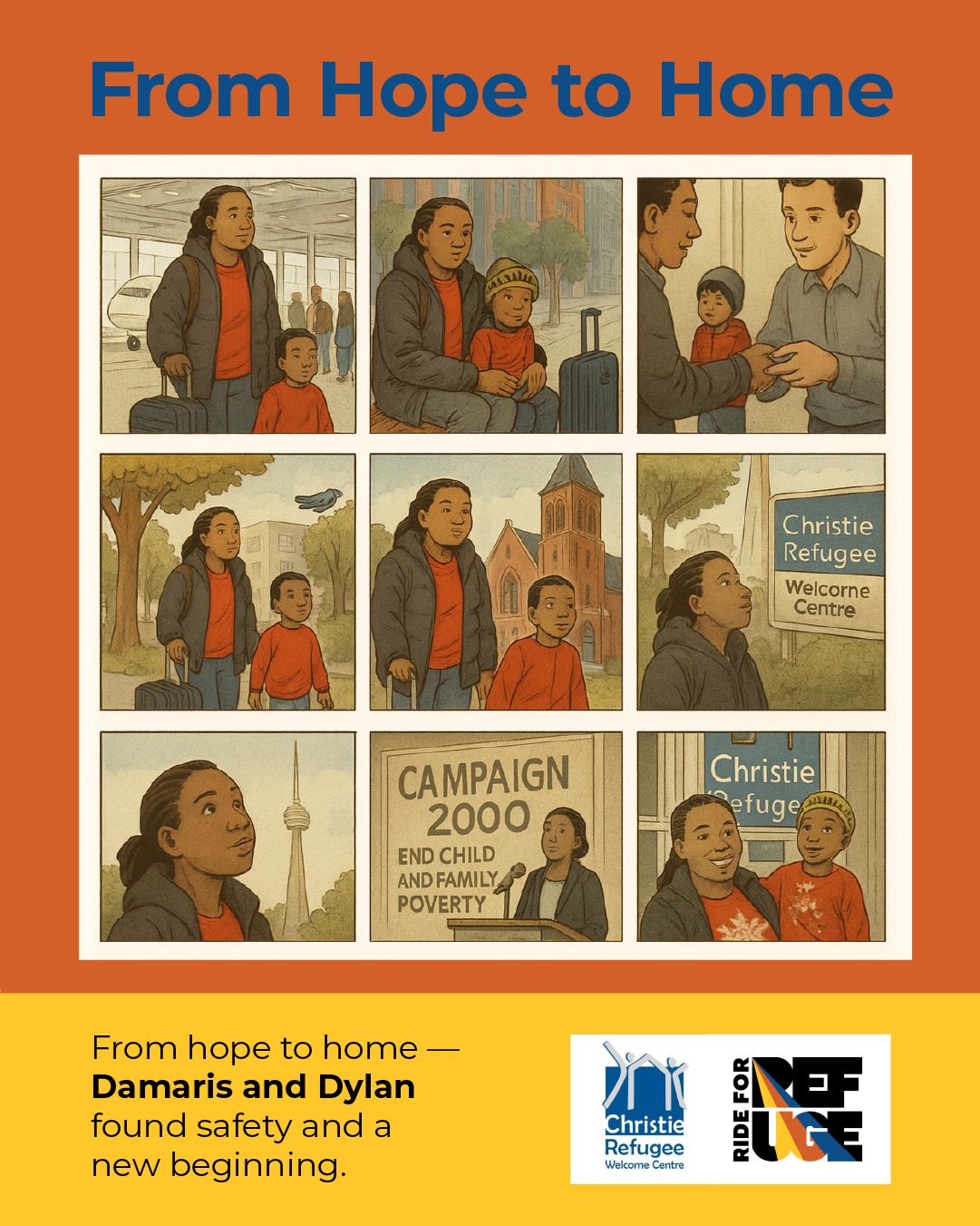 ✨ Meet Damaris & Her Son ✨
From arriving in Canada with only hope and a suitcase to becoming a strong voice for refugee families—Damaris’s story is one of courage, love, and transformation.
🌍 Discover how Christie Refugee Welcome Centre walked alongside her every step of the way, and how together we can keep building safe beginnings.
💛 Read her story & be inspired #RefugeesWelcome #RideForRefuge #NewBeginnings #ChristieRefugee