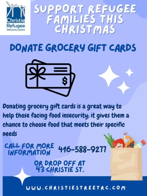 As we head into the Christmas and holiday season soon, we are looking to meaningfully support the many refugee families who have recently moved out. 

Food is expensive (!!) and grocery gift cards help offset costs for refugee families settling into apartments and juggling Canadian expenses (Christmas toys, winter clothing, utilities, rent) for the first time.
.
.
.
#givingback #refugeefamilies #foodinsecurity #foodinsecurityawareness #refugeeshelterhouse