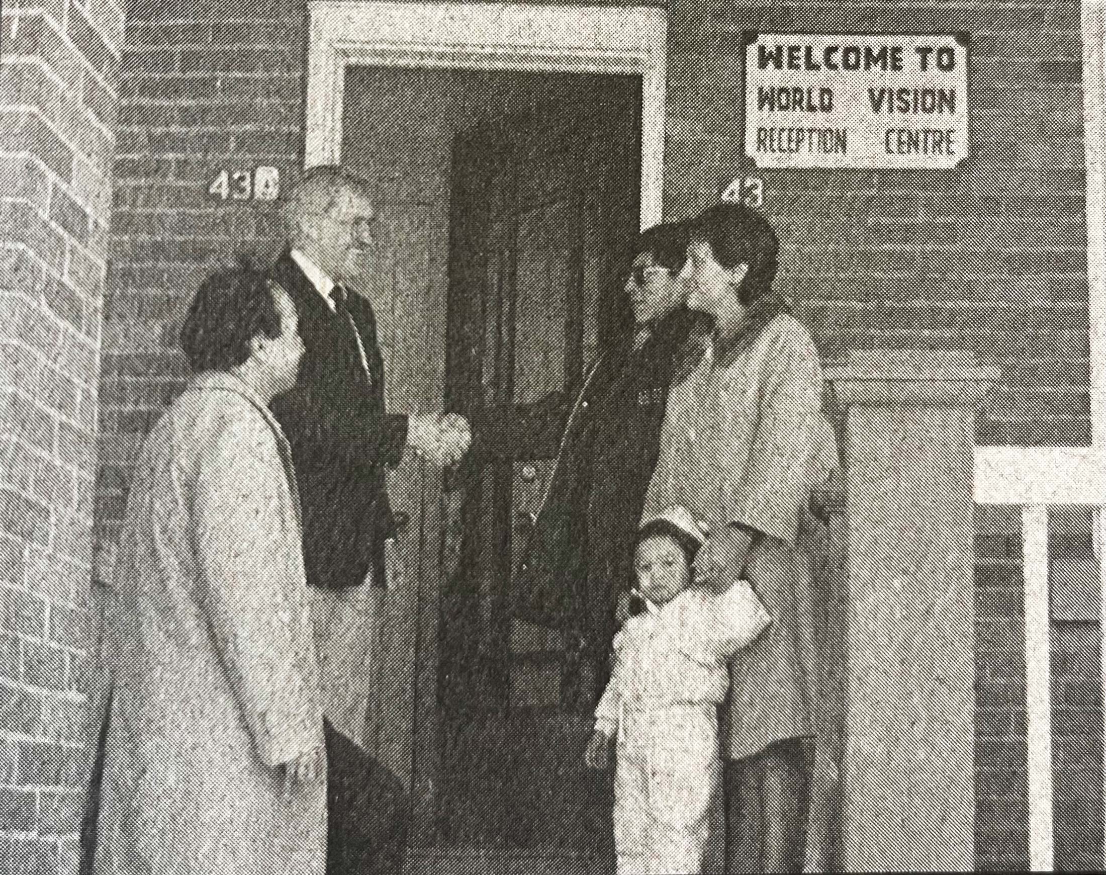 One of the first families to arrive